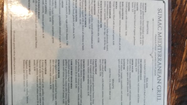 Menu photo 6 Sumac Mediterranean Grill Belmont, CA Menu photo 6 Sumac Mediterranean Grill Belmont, CA