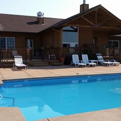 Burney Mountain Guest Ranch - Back of lodge - swimming pool