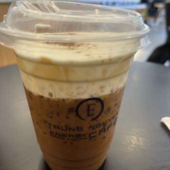Trung Nguyen E Coffee - Medium Iced Coconut Cream Phin Coffee with less ice ($6.50) - Coffee & Tea Near Me - Houston, Texas Trung Nguyen E Coffee - Medium Iced Coconut Cream Phin Coffee with less ice ($6.50) - Coffee & Tea Near Me - Houston, Texas
