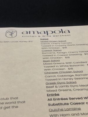 Menu photo 3 Amapola Kitchen and Wine Merchant Salinas, CA