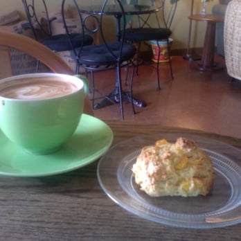 The SconeLady's Coffee Shop - A peach scone and a mocha. - Coffee & Tea Near Me - Lawrence, Kansas The SconeLady's Coffee Shop - A peach scone and a mocha. - Coffee & Tea Near Me - Lawrence, Kansas