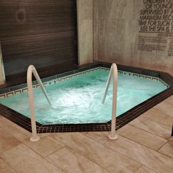 Spa Orleans - Appears tiny, but it's a 10 person HOT hot tub!