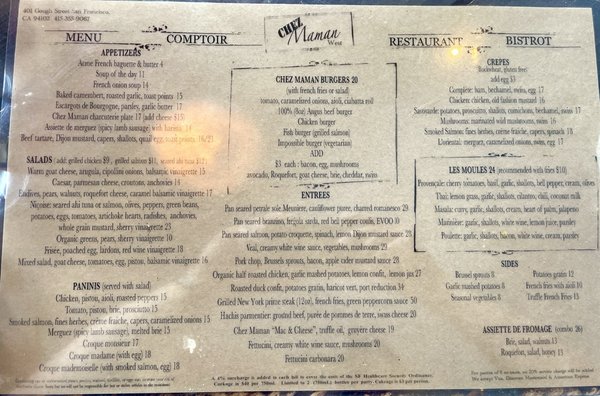 Menu photo 4 Chez Maman West San Francisco, CA Menu photo 4 Chez Maman West San Francisco, CA