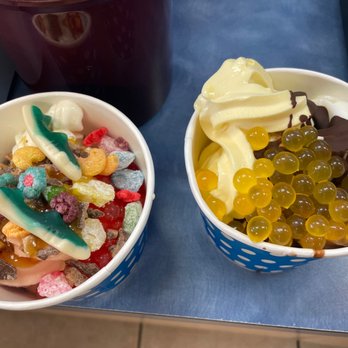 Tops Yogurt - Brother's cup on left, mine on right. It's not caviar, it's popping boba! :) - Ice Cream & Frozen Yogurt Near Me - Elk Grove, California Tops Yogurt - Brother's cup on left, mine on right. It's not caviar, it's popping boba! :) - Ice Cream & Frozen Yogurt Near Me - Elk Grove, California