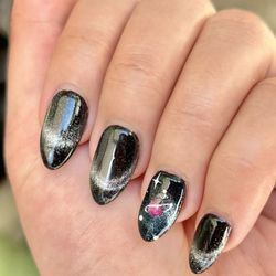PB Timeless Nails - French cat eye with galaxy design
