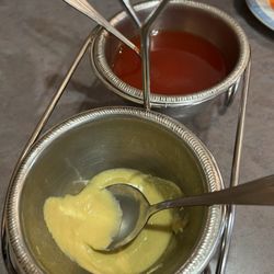 Golden Harvest Chinese Restaurant - Hot mustard and sweet and sour sauce