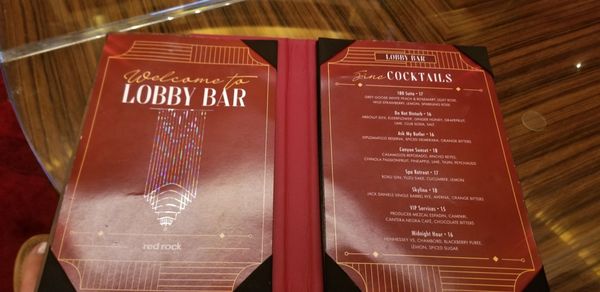 Menu photo 1 Lobby Bar Las Vegas, NV
