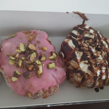 Parlor Doughnuts - raspberry pistachio and truffle cheesecake - Donuts Near Me - Fishers, Indiana