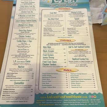 LuLu's Destin - Menu - Seafood Near Me - Destin, Florida