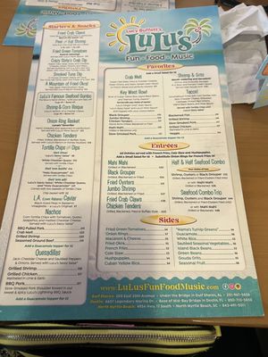 Menu photo 7 LuLu's Destin Destin, FL