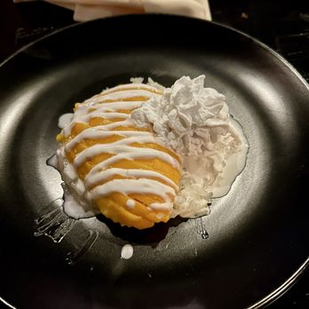 Street to Kitchen - Mango Sticky Rice with coconut whip - Thai Near Me - Houston, Texas Street to Kitchen - Mango Sticky Rice with coconut whip - Thai Near Me - Houston, Texas