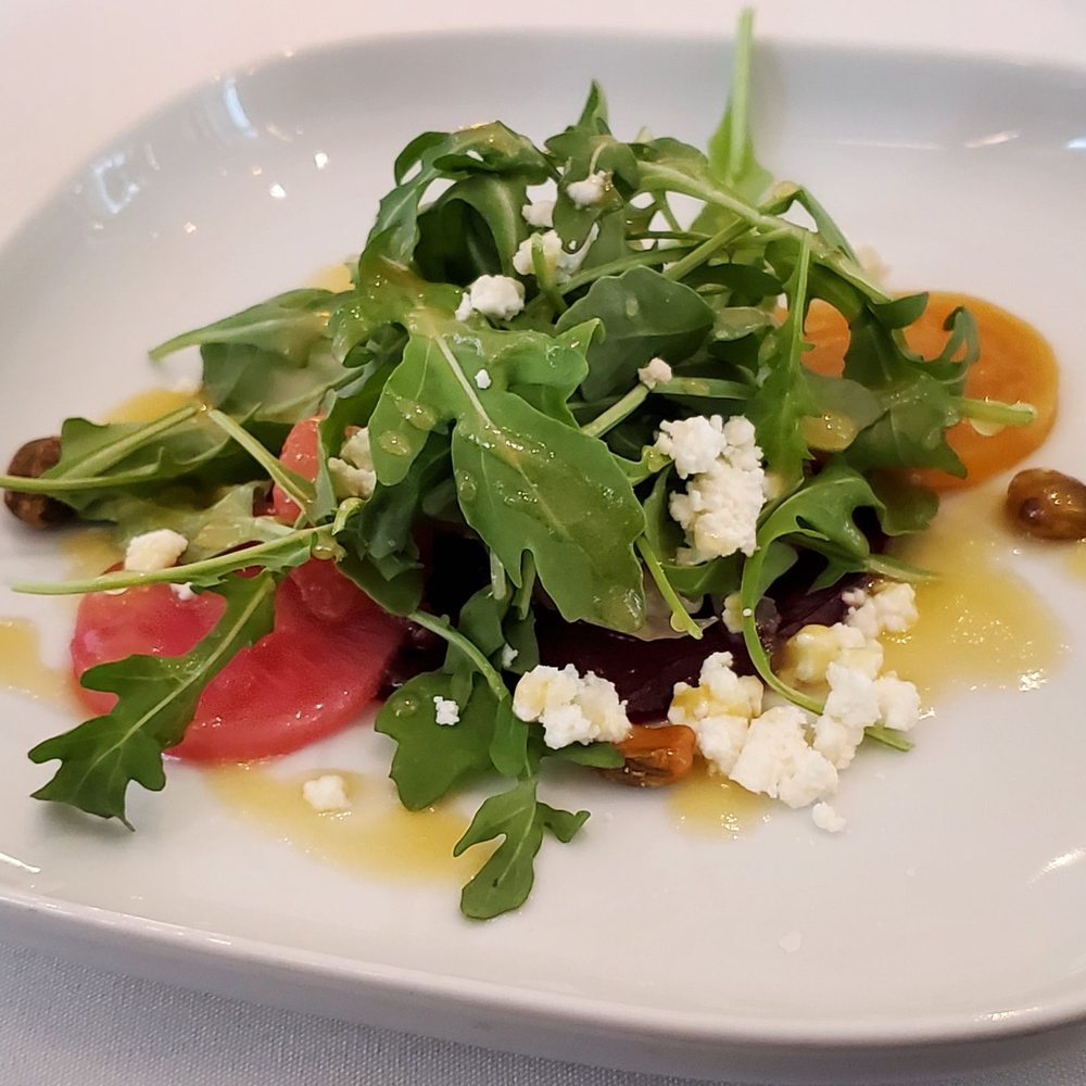 Bacchus - A Bartolotta Restaurant - Heirloom Beets with goat cheese - New American Near Me - Milwaukee, Wisconsin