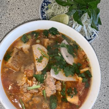 Pho Quynh - Bun Rieu with its fixings. - Vietnamese Near Me - Charlotte, North Carolina