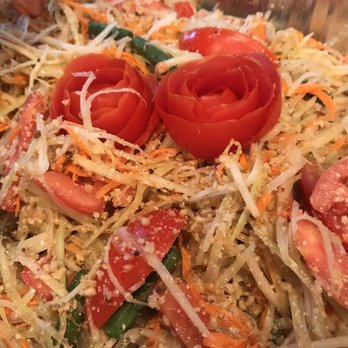 Thai Garden - Papaya salad (catering tray). Delicious! - Thai Near Me - Oceanside, California