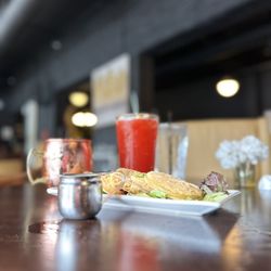 Dasha Barbour's - Strawberry and bourbon with mint julep and Fried Green Tomatoes