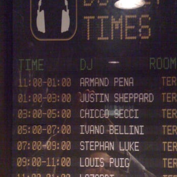 Club Space - 9.17.2011. DJ lineup for one of the dance floors - Dance Clubs Near Me - Miami, Florida Club Space - 9.17.2011. DJ lineup for one of the dance floors - Dance Clubs Near Me - Miami, Florida