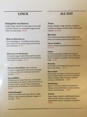 Menu photo 5 A La Brasa Mexican Grill Madison, WI