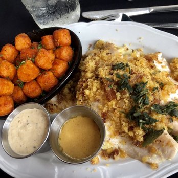Moonshine Grill - Stuffed trout with sweet potato tots - Southern Near Me - Austin, Texas