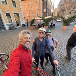 Free Bike Tours Rome - Our guide Simone and us after 31 km bike ride!!