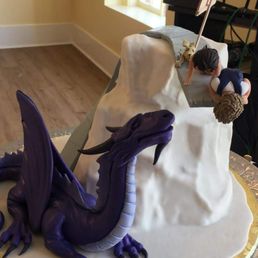 Wedding Cake: "Sidewalk Ends" with Dragon_From Above Wedding Cake: "Sidewalk Ends" with Dragon_From Above