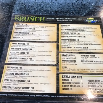 Stoney's Uptown Joint - Great menu for sports. - Sports Bars Near Me - Denver, Colorado