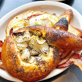 Macrina Bakery & Cafe - Bialy Egg Sandwich add bacon - Bakeries Near Me - Seattle, Washington