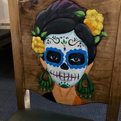 Beautifully painted chairs.