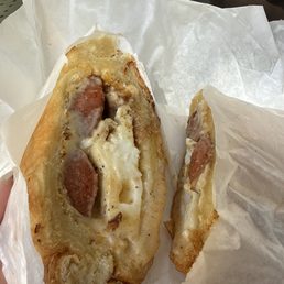 Hot link egg sandwich Hot link egg sandwich