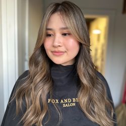 Bronde Highlights, Root Shadow, Gloss toner with Linda