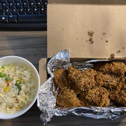 Chicken For You - Soy Chicken Combo with Fried Rice.
This was 7 pieces of chicken, and the rice was in a large container. This is a lot of food.