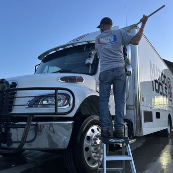 Hollow Top Detailing - Cleaning the windshield of the Matco tools Bozeman truck - Auto Detailing Near Me Hollow Top Detailing - Cleaning the windshield of the Matco tools Bozeman truck - Auto Detailing Near Me