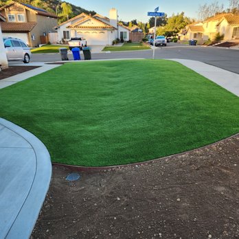 Quetzal Master Hardscape - Artificial turf and concrete installed in our front yard to extend the patio and provide a large amount of play space for the kids - Landscape Architects or Designers Near Me - San Marcos, California Quetzal Master Hardscape - Artificial turf and concrete installed in our front yard to extend the patio and provide a large amount of play space for the kids - Landscape Architects or Designers Near Me - San Marcos, California