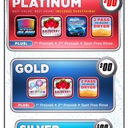 Great Canadian Oil Change - Platinum $14 Gold $12 Silver $9 Express $7 All Washes 1/2 Price with oil Change
