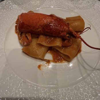 L'Officina del Pesce - Paccheri with lobster €32.00 Paccheri pasta with pink lobster - Seafood Near Me - Milan, Michigan