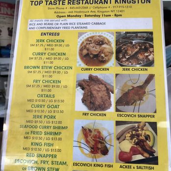 Top Taste Restaurant - Menu - Caribbean Near Me - Kingston, New York Top Taste Restaurant - Menu - Caribbean Near Me - Kingston, New York