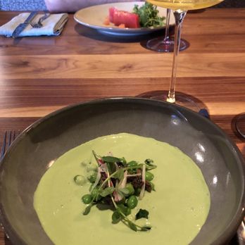 The Marc Restaurant - Spring pea and morel soup. - New American Near Me - Walla Walla, Washington The Marc Restaurant - Spring pea and morel soup. - New American Near Me - Walla Walla, Washington