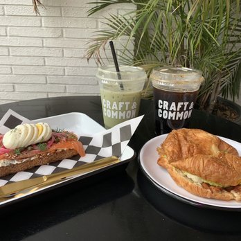 Craft & Common - Smoked salmon toast and egg/bacon croissant with strawberry milk matcha and nitro cold brew - Coffee & Tea Near Me - Orlando, Florida Craft & Common - Smoked salmon toast and egg/bacon croissant with strawberry milk matcha and nitro cold brew - Coffee & Tea Near Me - Orlando, Florida