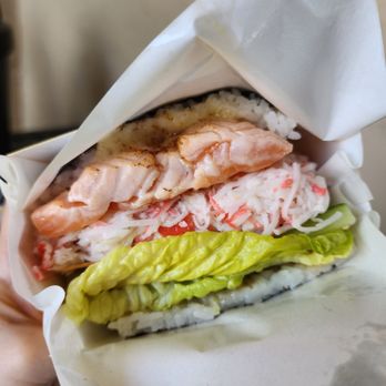 Onigiri Burgers - Salmon Burger - Japanese Near Me - Sacramento, California Onigiri Burgers - Salmon Burger - Japanese Near Me - Sacramento, California