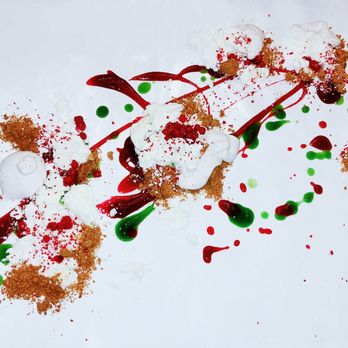 Vespertine - DIY Food painting with Peppermint, berries, pie crust table dessert - New American Near Me - Culver City, California