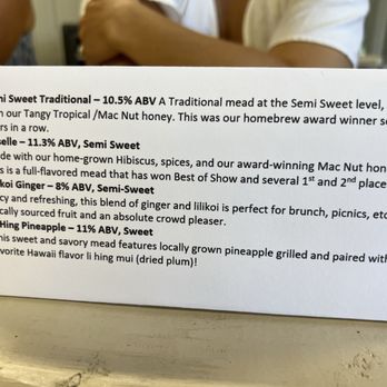 Big Island Meadery - Special event flight - Meaderies Near Me - Keaau, Hawaii
