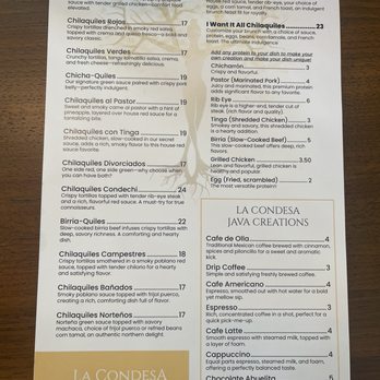 La Condesa - Chilaquiles Menu - Breakfast & Brunch Near Me - Sandy, Utah