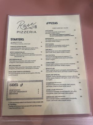 Menu photo 5 Rose Pizzeria San Francisco, CA