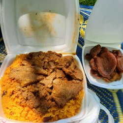 Los Amigos Market - Rice & beans w/ beef stew was good (porkchop was dry)