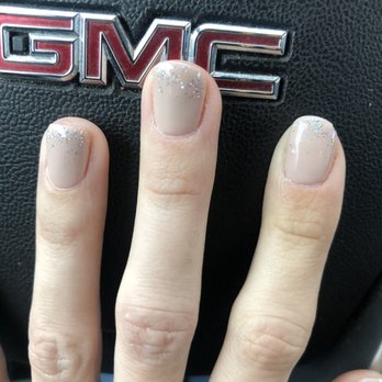 Nail Queen - Gel polish I wanted more nude that pink like the picture but they were spot on with the sparkles! $24 - Nail Salons Near Me - Canton, Georgia