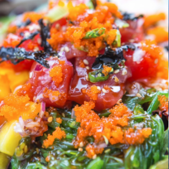 LuLu Poke - a close up view of a salad - Poke Near Me - New York, New York LuLu Poke - a close up view of a salad - Poke Near Me - New York, New York