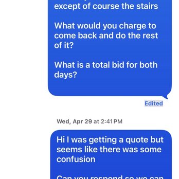 Alex's Carpet Cleaning - Our text exchange with no response after his dismissive assumption. - Carpet Cleaning Near Me - San Francisco, California Alex's Carpet Cleaning - Our text exchange with no response after his dismissive assumption. - Carpet Cleaning Near Me - San Francisco, California