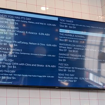 Humble Sea Brewing - Menu pt 1 September 2023 - Beer Bar Near Me - Alameda, California Humble Sea Brewing - Menu pt 1 September 2023 - Beer Bar Near Me - Alameda, California