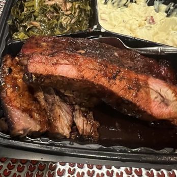 Tommy's BBQ - 2 way w/Ribs & Brisket. 2 Sides of collard greens & potato salad - Barbeque Near Me - Hercules, California Tommy's BBQ - 2 way w/Ribs & Brisket. 2 Sides of collard greens & potato salad - Barbeque Near Me - Hercules, California