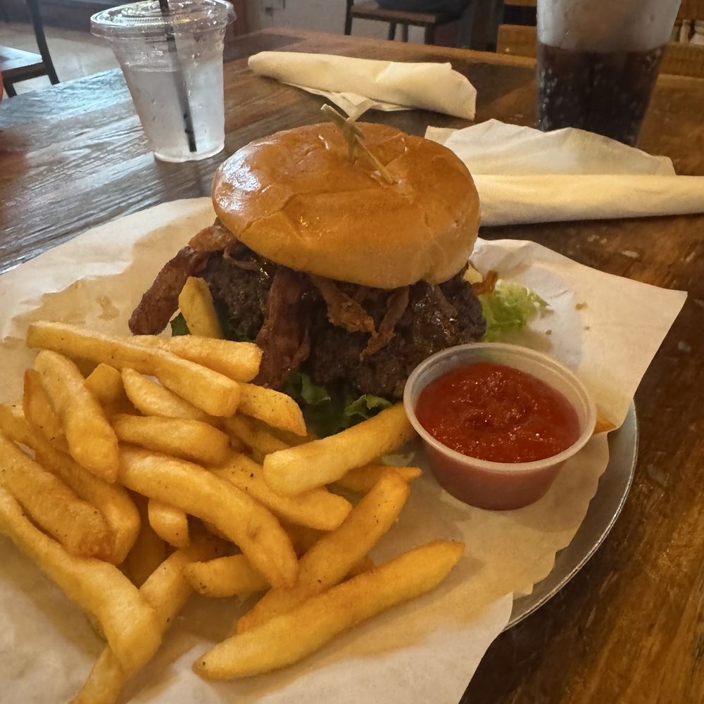 Float The River Brewing - Cowboy Burger - American Near Me - Liberty Hill, Texas Float The River Brewing - Cowboy Burger - American Near Me - Liberty Hill, Texas