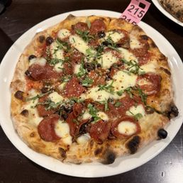 Pepperoni mushroom olive pizza
